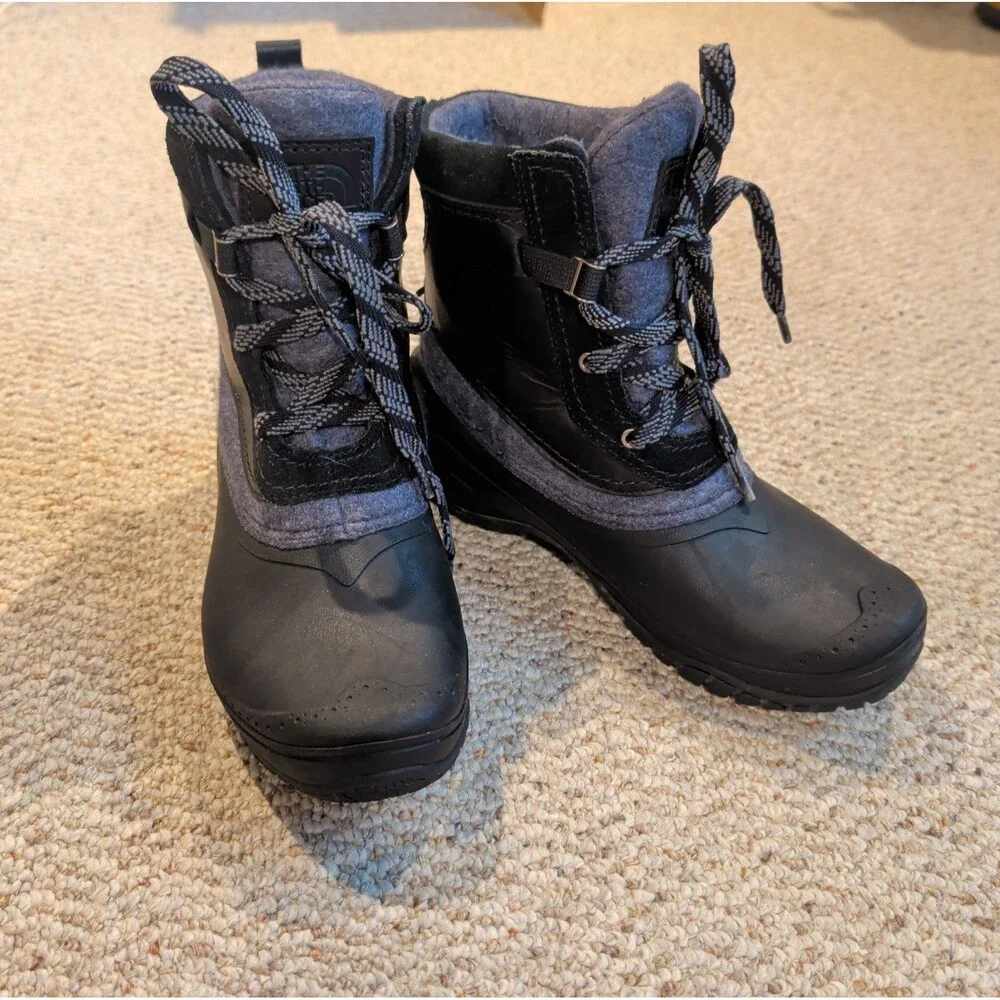 The North Face Shellista III Shorty Boots Womens 7.5 Black Lace Up Snow Winter